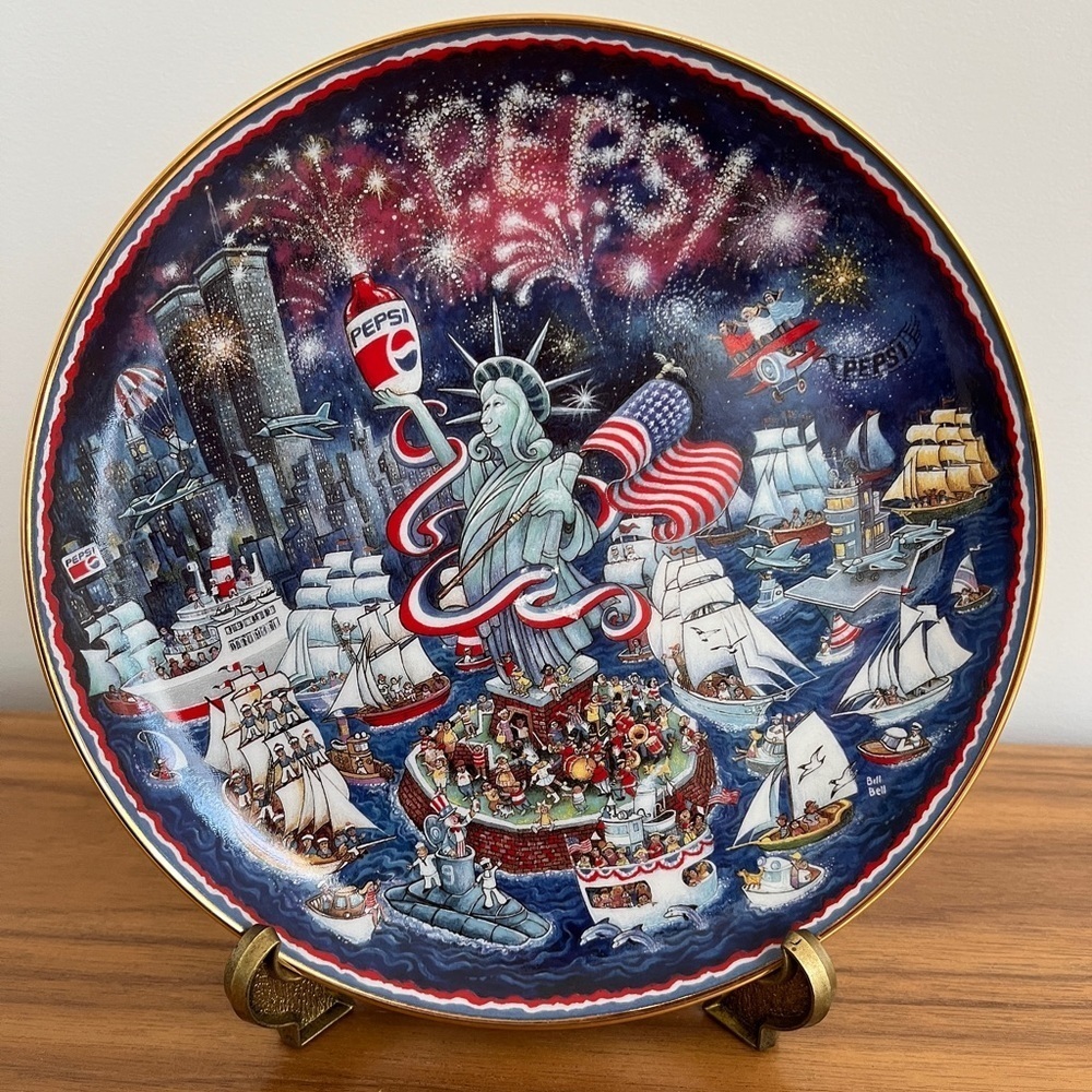 FRANKLIN MINT Vintage 1995 A Pepsi-Cola Sail 4th of July Collector Plate